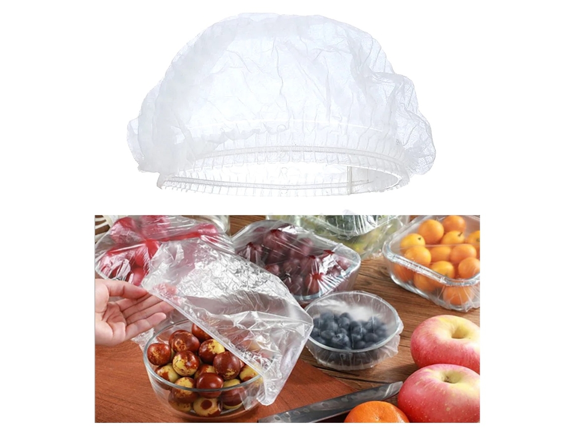 Pacote Com 100 Capas Elásticas Para Alimentos
