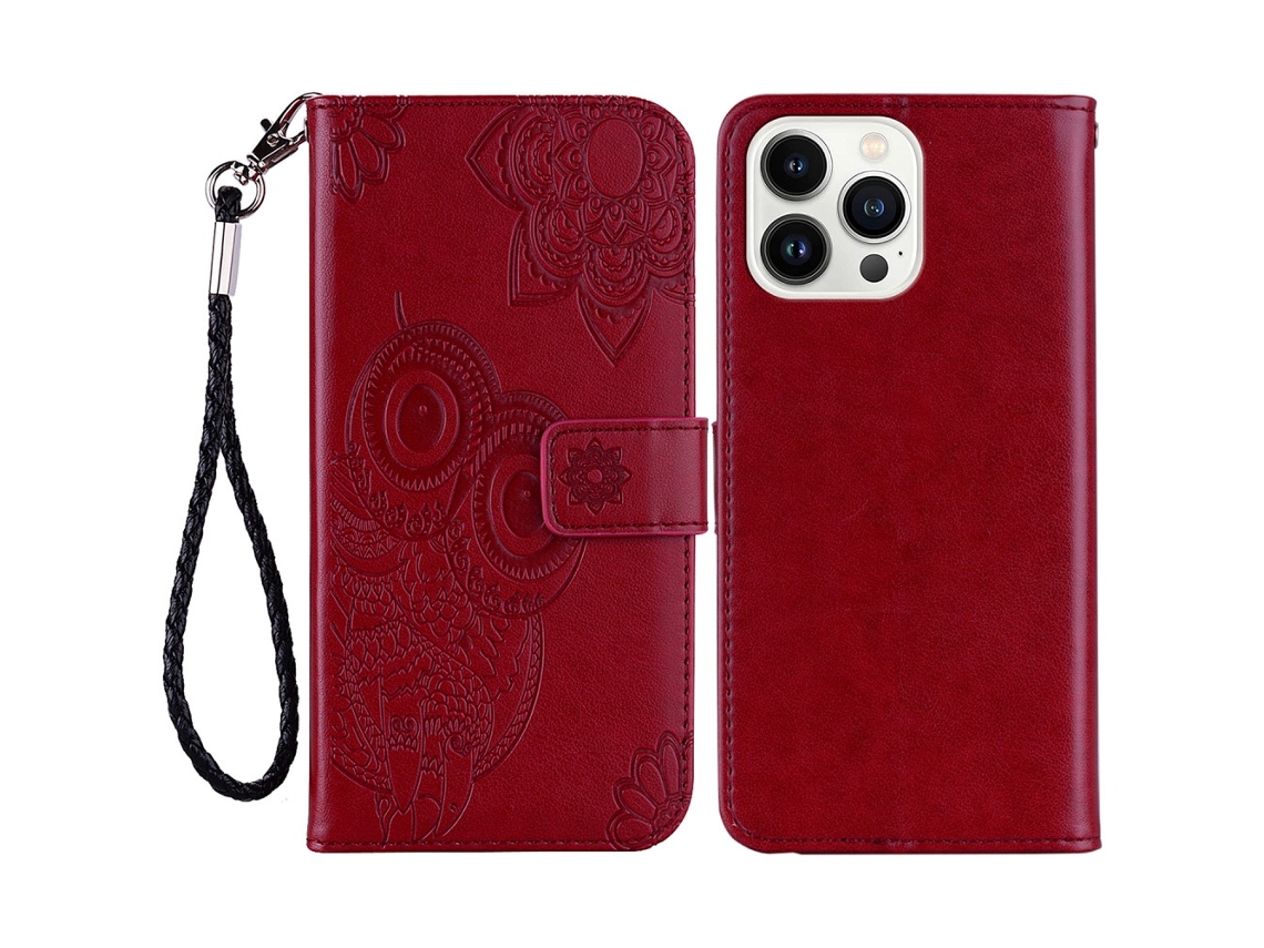 Capa Para Iphone 15 Pro Max Pele Sintética Vermelho