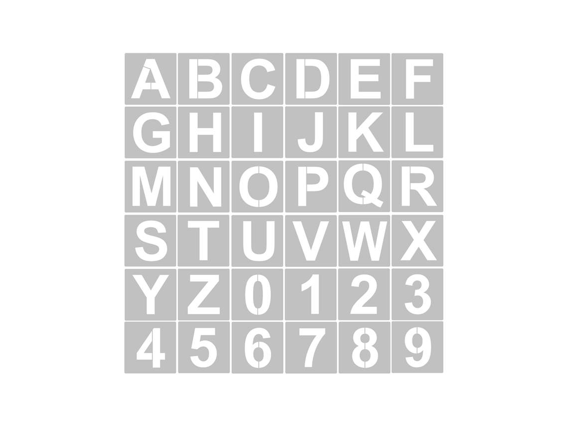 36pcs Estênceis Letras Números Reutilizáveis Pet 3/4/5 Dobrado para Pintura Decoração Casa Diy S/MARCA