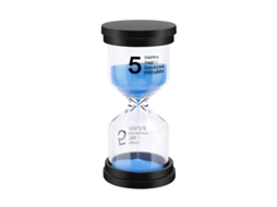 Relógio De Areia De 5 Minutos, Em Vidro E Acrílico, Azul, Para Crianças, Cozinha, Jogos, Escritório