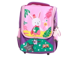 Mochila Infantil Cartoon Conejo Morado Impermeável Para Colégio Jardim Viagens Outdoor