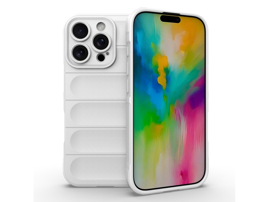 Capa Halinuia Para Iphone 16 Pro Magic Shield Tpu Branca (proteção Total, Interior Em Flanela)