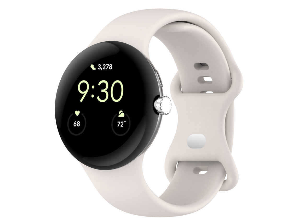 Bracelete Em Silicone Para Google Pixel Watch 5 41mm (branco Marfim)