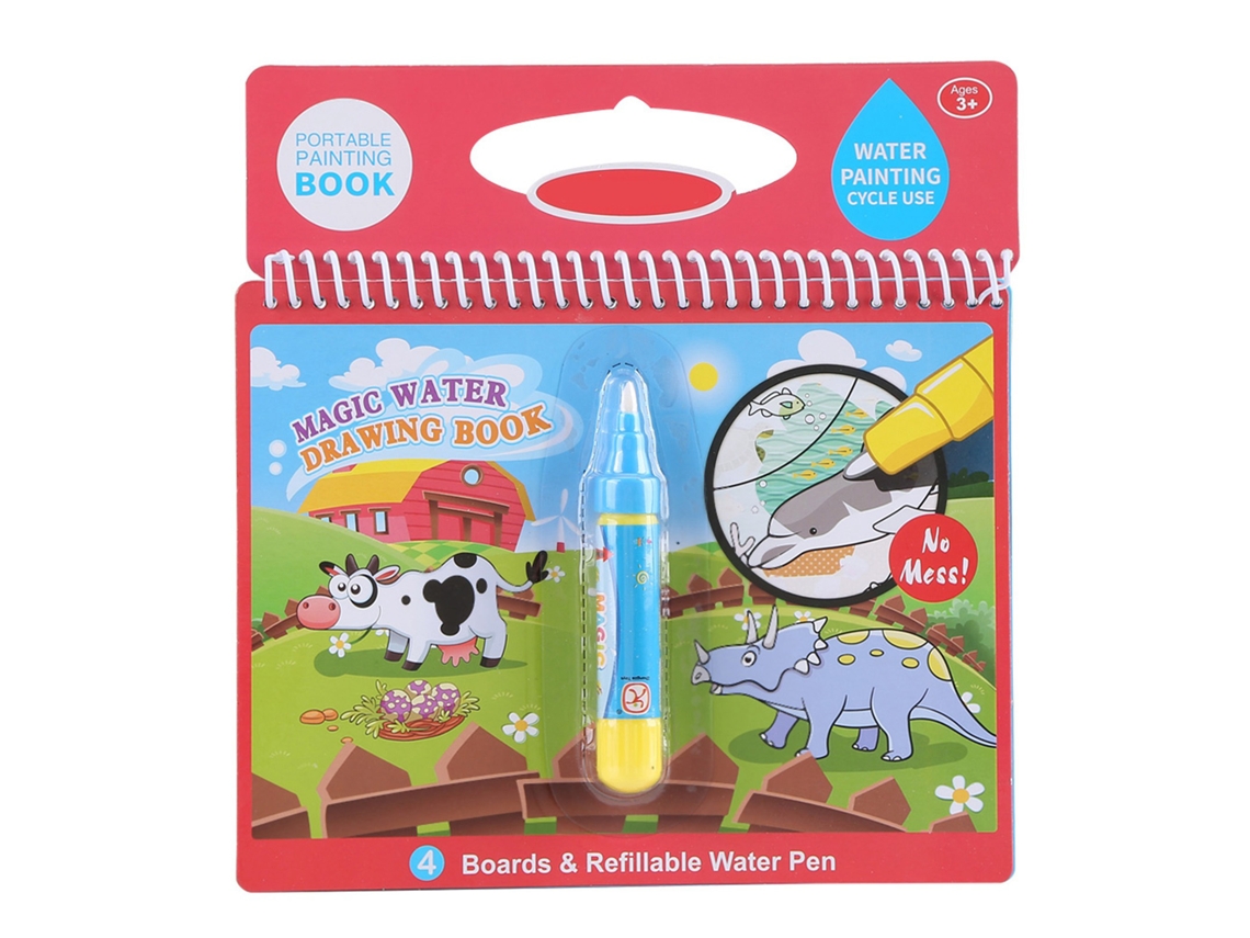 Rebe-libro De Colorear Portátil Para Niños Con Lápiz De Agua, Juguete De Aprendizaje Temprano 4