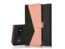 Capa De Couro Com Costura Dupla Para Google Pixel 7a