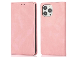 Capa Para Iphone 15 Pro Pele Sintética Anti-choque Magnética Rosa