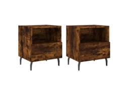 Maison Exclusive - Mesa De Cabeceira 2 Pcs Derivados De Madeira Carvalho Fumado