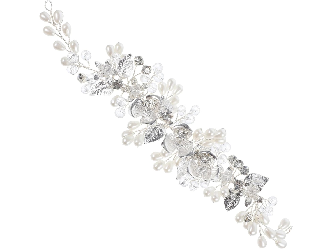 Tiara De Noiva Em Liga Metálica Com Pérolas E Cristais.