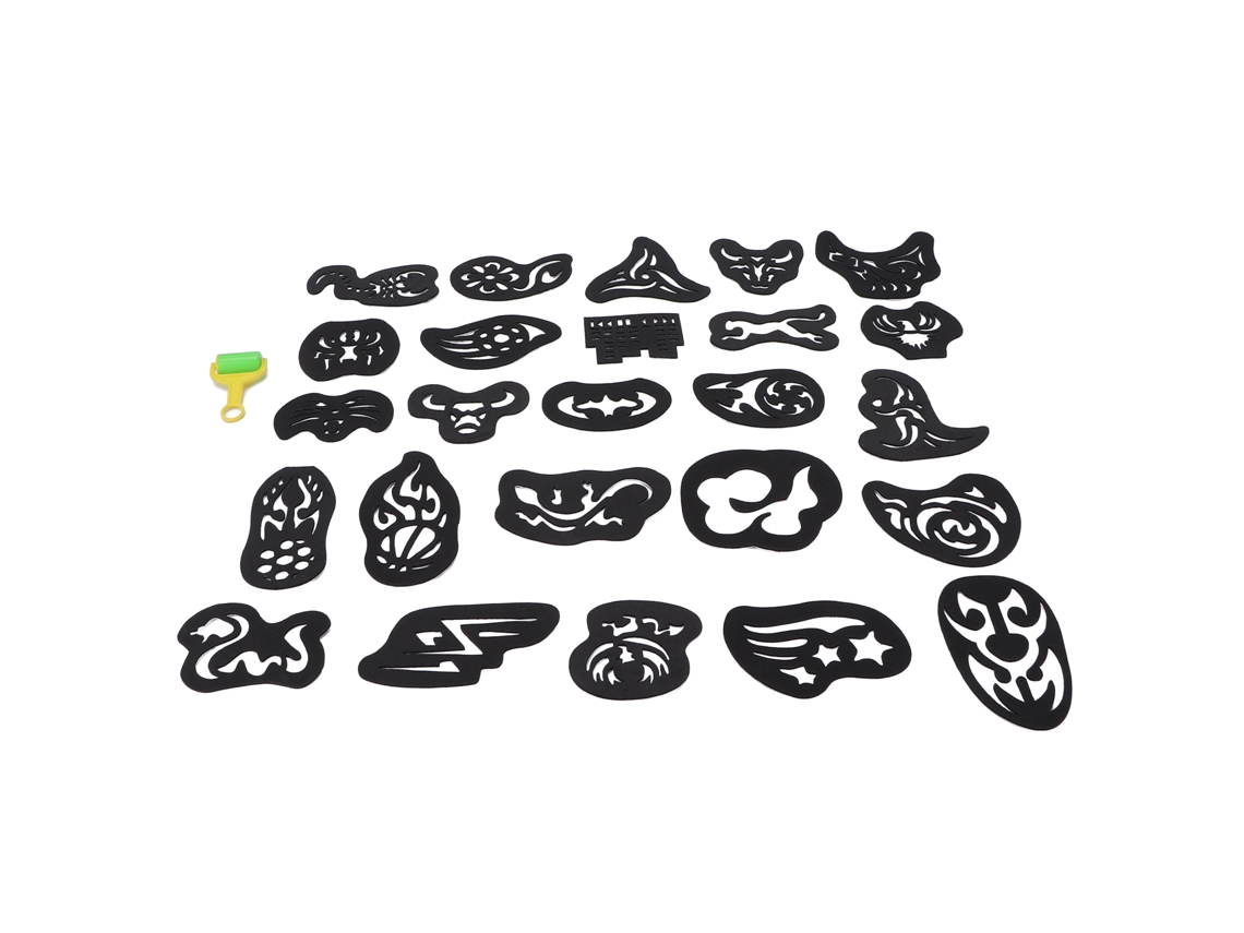 2026 25 Plantillas de Tatuaje Capilar Plantillas de Coloreado Y Formado Herramienta para Barberos Y Salones
