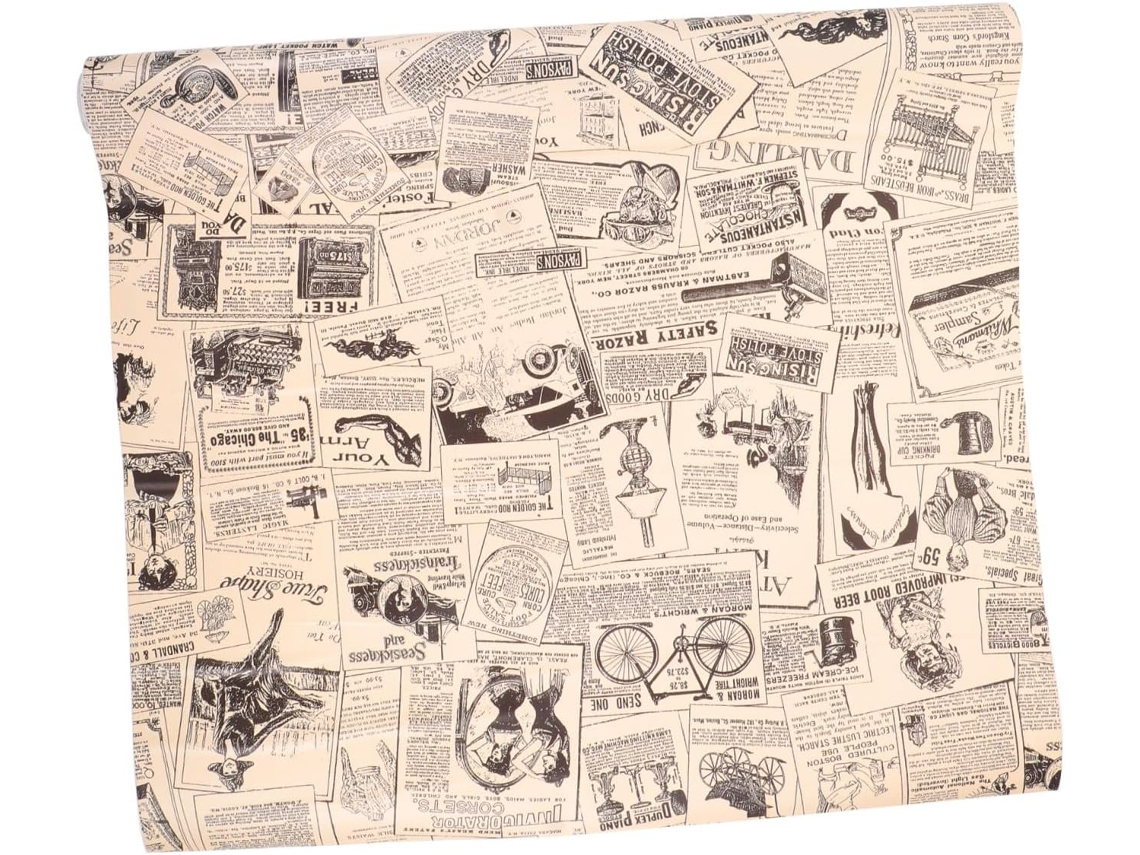 Papel De Parede Autoadesivo Estilo Vintage 177x117 Polegadas, Mural De Parede Retrô