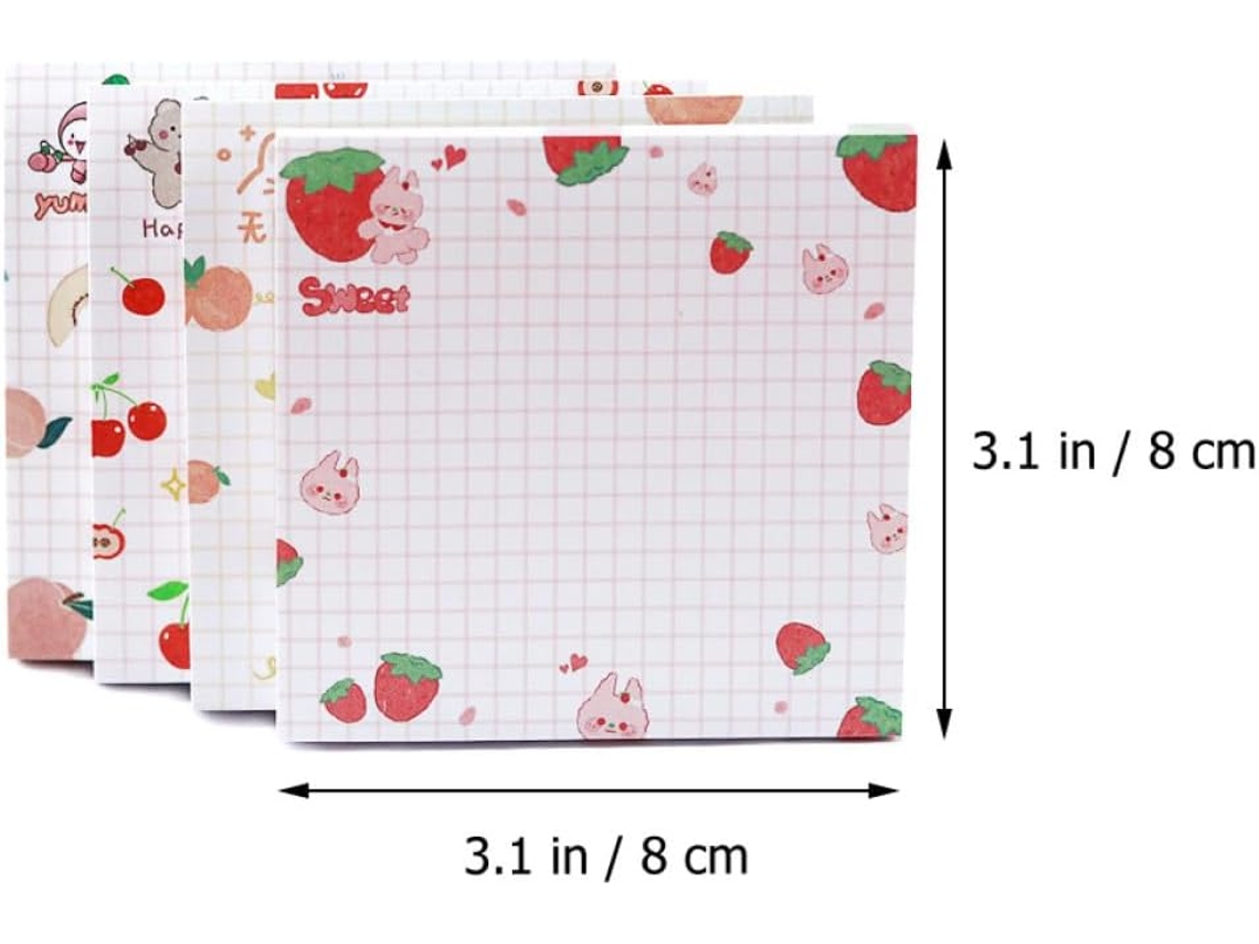 Blocos de notas adesivos com estampa floral criativa, 8 blocos de 80 folhas cada, para estudo em casa e quadro-negro.