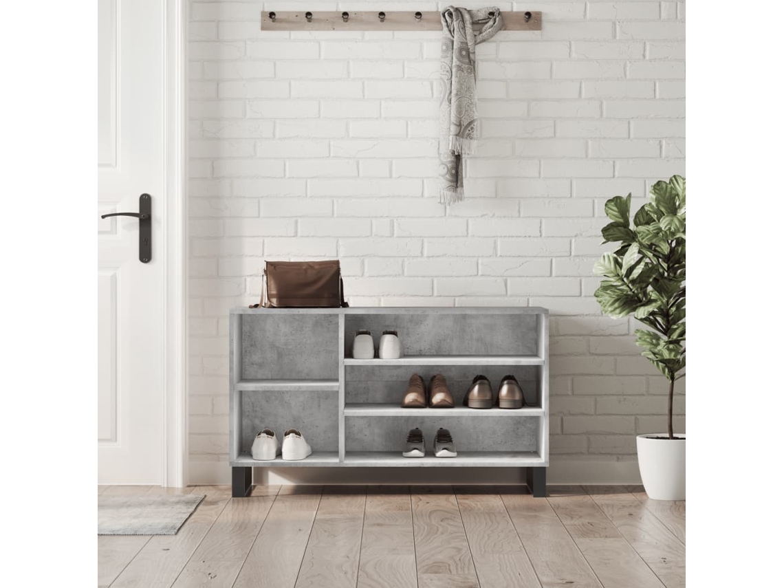 Vidaxl Sapateira 102x36x60 Cm Derivados De Madeira Cinzento Cimento