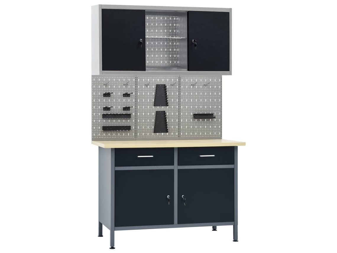 Workbench, Workbenches Vidaxl Preto Aço (n/a)