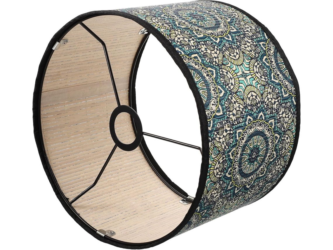 Luminárias De Mesa/pendentes Decorativas Retrô Em Tom Verde Escuro Com Mandala, Feitas De Bambu E Ferro, Compatíveis Com Soquete E27.