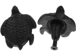Puxadores De Ferro Fundido Preto Homoyoyo Com Design Tartaruga Marinha, Duráveis E Práticos Para Armários Quartos