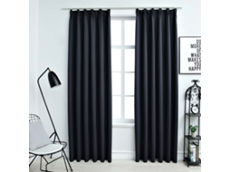 Vidaxl Cortinas Blackout Com Ganchos 2 Pcs 140x175 Cm Antracite
