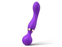 Vibrador De Massagem De Silicone De Cabea Dupla Multifrequncia Para Mulheres (roxo)