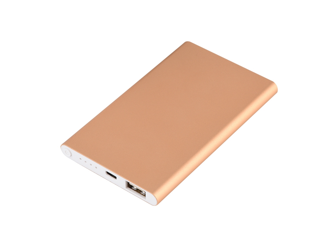 Kit Power Bank fino de 4000mAh com carcaca de alumínio dourado EOOCOO