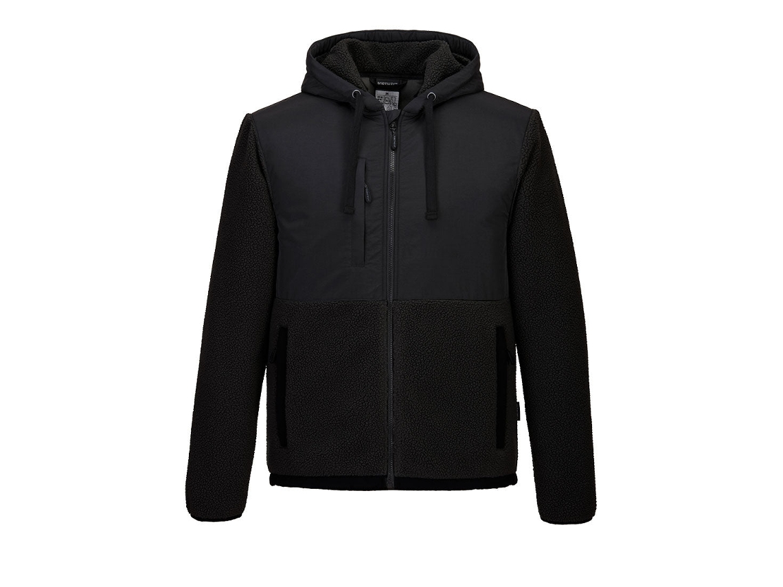 Jaqueta De Lã Kx3 Borg Para Homens Preto Cinza / Xl