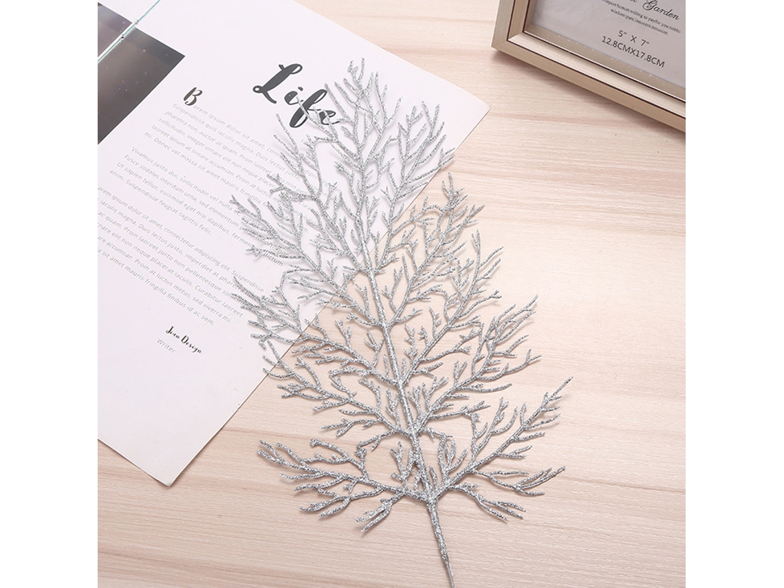 Decoração De Natal Laxiscreed Com Galhos, Folhas E Glitter Para Ambientes Festivos