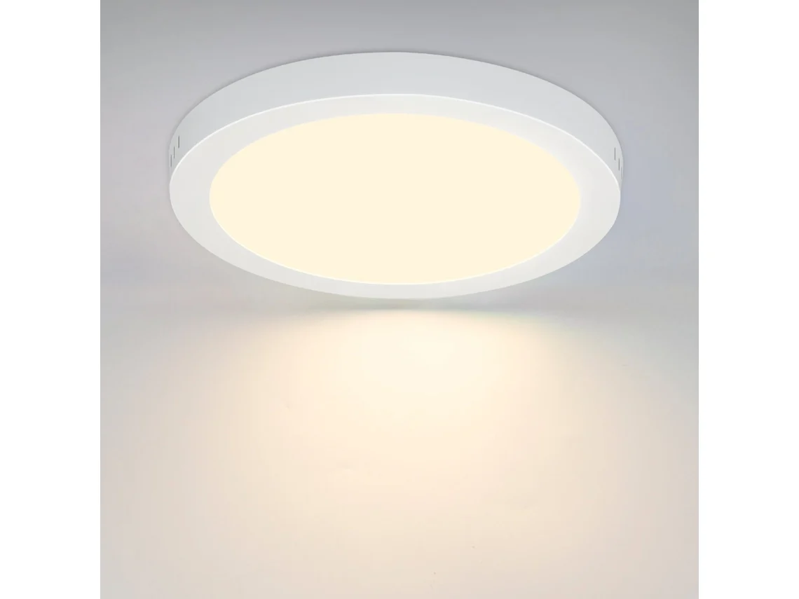 Zmh Painel Led Plana De 18 W Para Banheiro - Conjunto De 4 Redondas, Branco Quente, 3000 K, Ip44 - Luminária De Corredor Interno Ø 23 Cm - Moderna