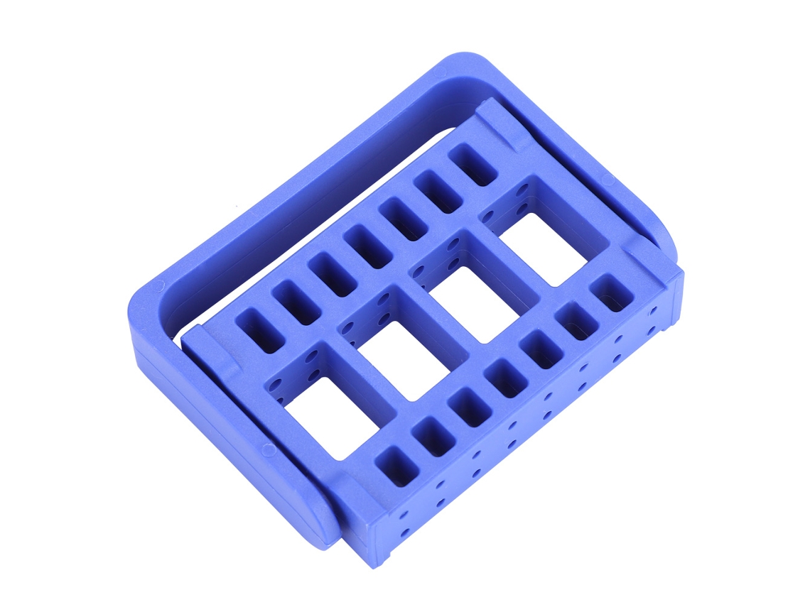 Mandril para broca odontológica e de unhas com 16 furos para ferramenta de salão de manicure - Azul escuro