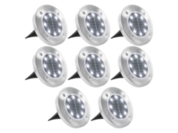 Vidaxl Iluminação Led Solar De Solo 8 Pcs Branco