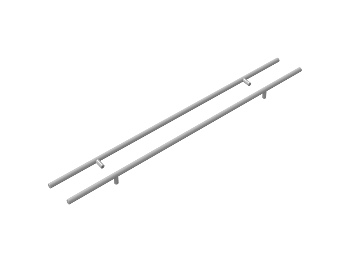 Conjunto 2 Maçaneta De Armário Vidaxl Prateado Aço (700mm)