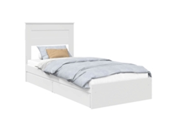 Cama com Armazenamento Branco 75x190 cm Madeira Processada MAISON EXCLUSIVE
