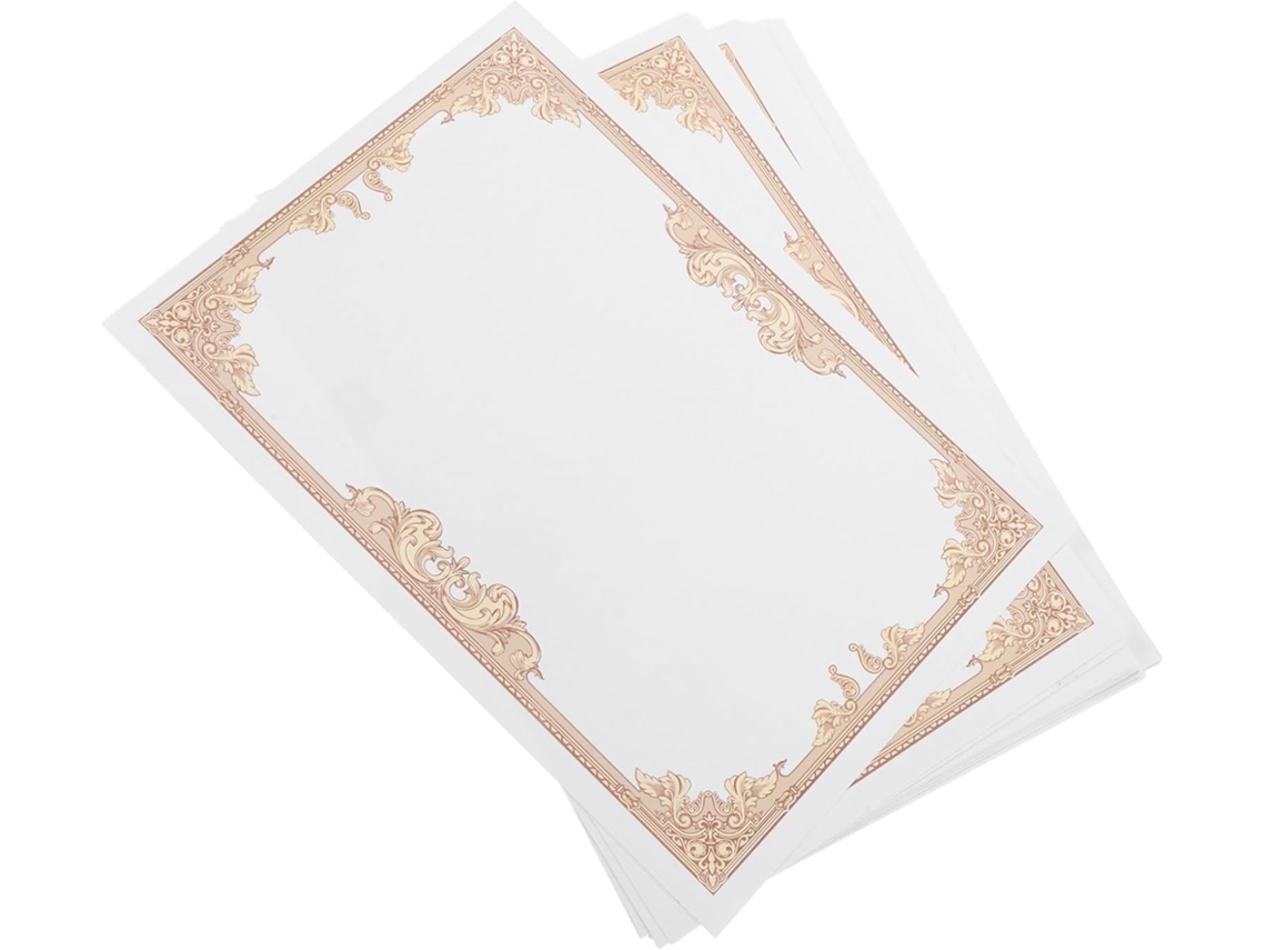 30 Folhas De Papel Em Branco Para Diplomas E Certificados, Imprimíveis E Manuscritas, Com Interior De Honra E