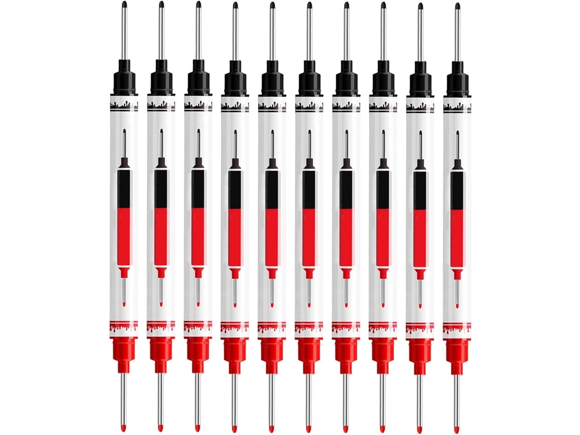 Marcador De Ponta Longa– Caneta Perfuradora À Base De Óleo Para Marcenaria, 10 Unidades De Tinta Impermeável