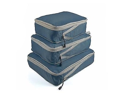 Conjunto De Bolsas Para Guardar Malas 3 Cubos De Compressão Para Organização De Malas Azul Marinho Aquaforge