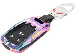 Lirun Conjunto De 3 Botões Para Chaveiro Carro, Liga De Zinco E Capa Silicone Colorida Para Audi A4 2016-2019