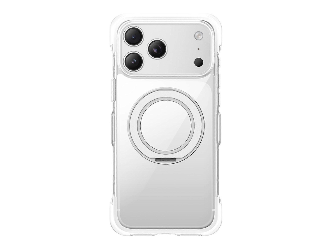 Capa De Acrílico Transparente Com Vedação A Vácuo, Suporte Magnético Giratório E Airbag Para Iphone 17 Pro.