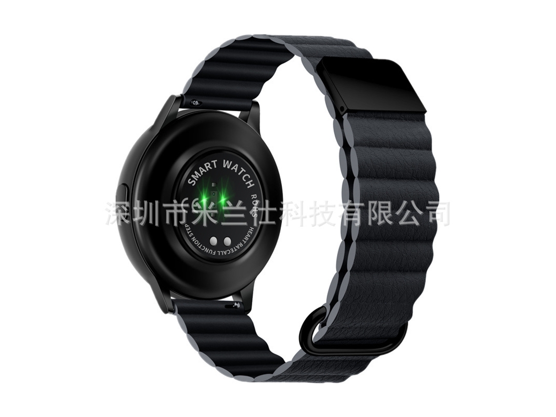 Pulseira De Couro Genuíno Com Fecho Magnético Reverso Para Samsung Galaxy Watch 4cinza Espacial 18 Mm Yunzii (com 2 Barras De Mola Para Interruptores)
