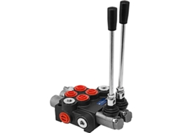 Válvula de Controle Direcional Hidráulica 2 Carretéis 11 Gpm, Carretilha Cilindro Dupla Ação, Hidráulico 41 X 13 6,5 Cm, com Alívio Ajustável