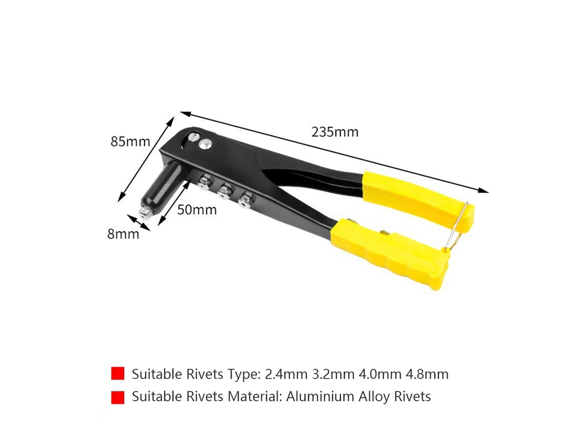 Kit De Pistola De Rivetar Laxiscreed Robusta Com Operação Com Uma Mão E 4 Cabeças Intercambiáveis
