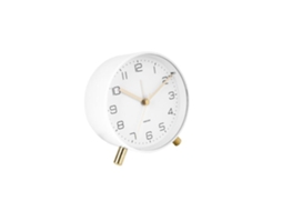Despertador De Metal Lofty Diâmetro 11 Cm Branco Karlsson