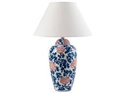 Candeeiro de Mesa BELIANI Verusa de Porcelana Branco/azul 41x41x65