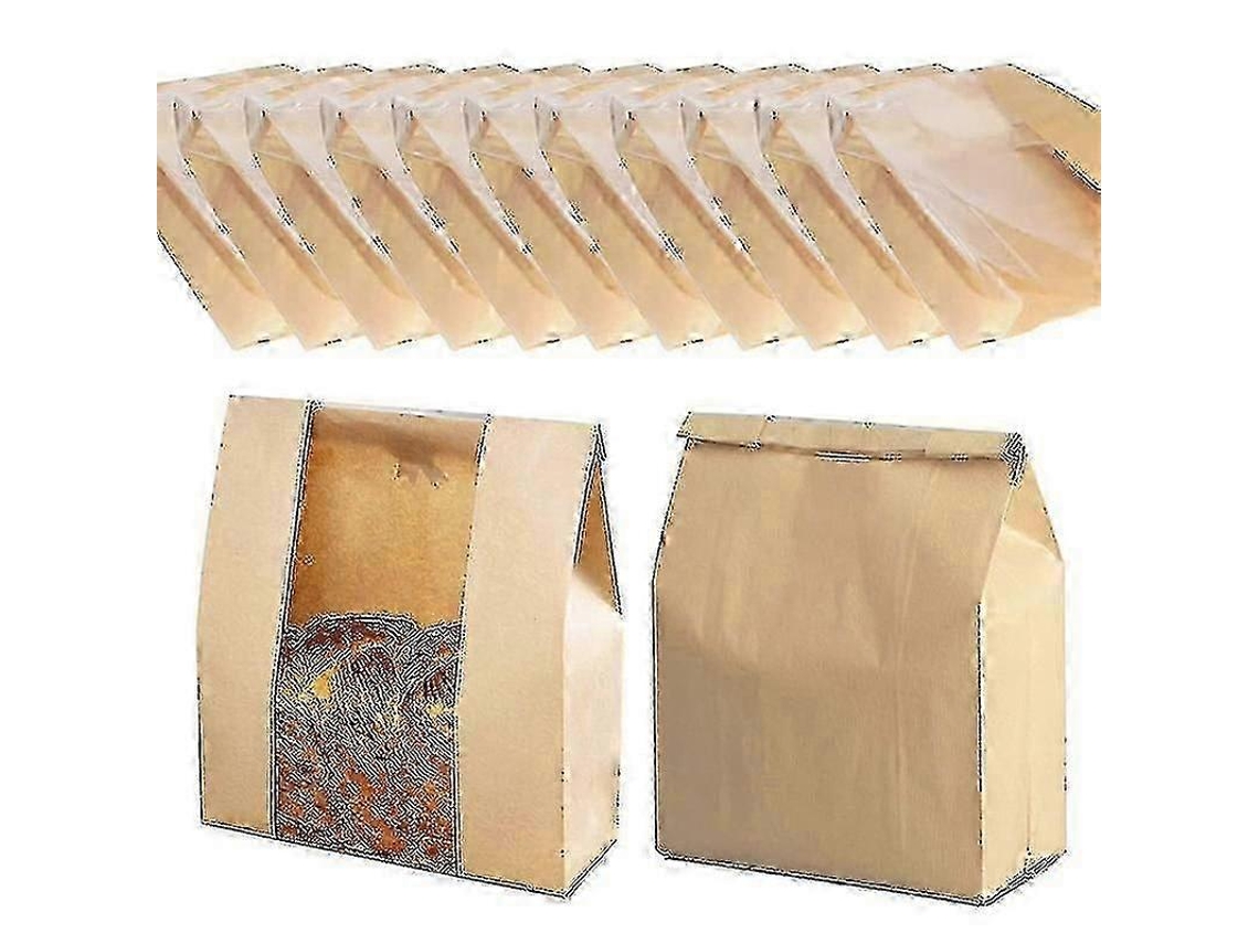 Conjunto De 25 Folhas E Sacos De Papel Para Pão E Alimentos, Janela Transparente, Para Sanduíches, Biscoitos, Padaria E Armazenamento
