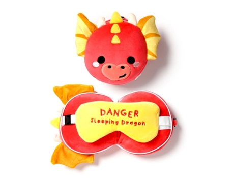Almofada de Viagem 2 em 1 com Máscara para Os Olhos RELAXEAZZZ Adoramagics Dragon