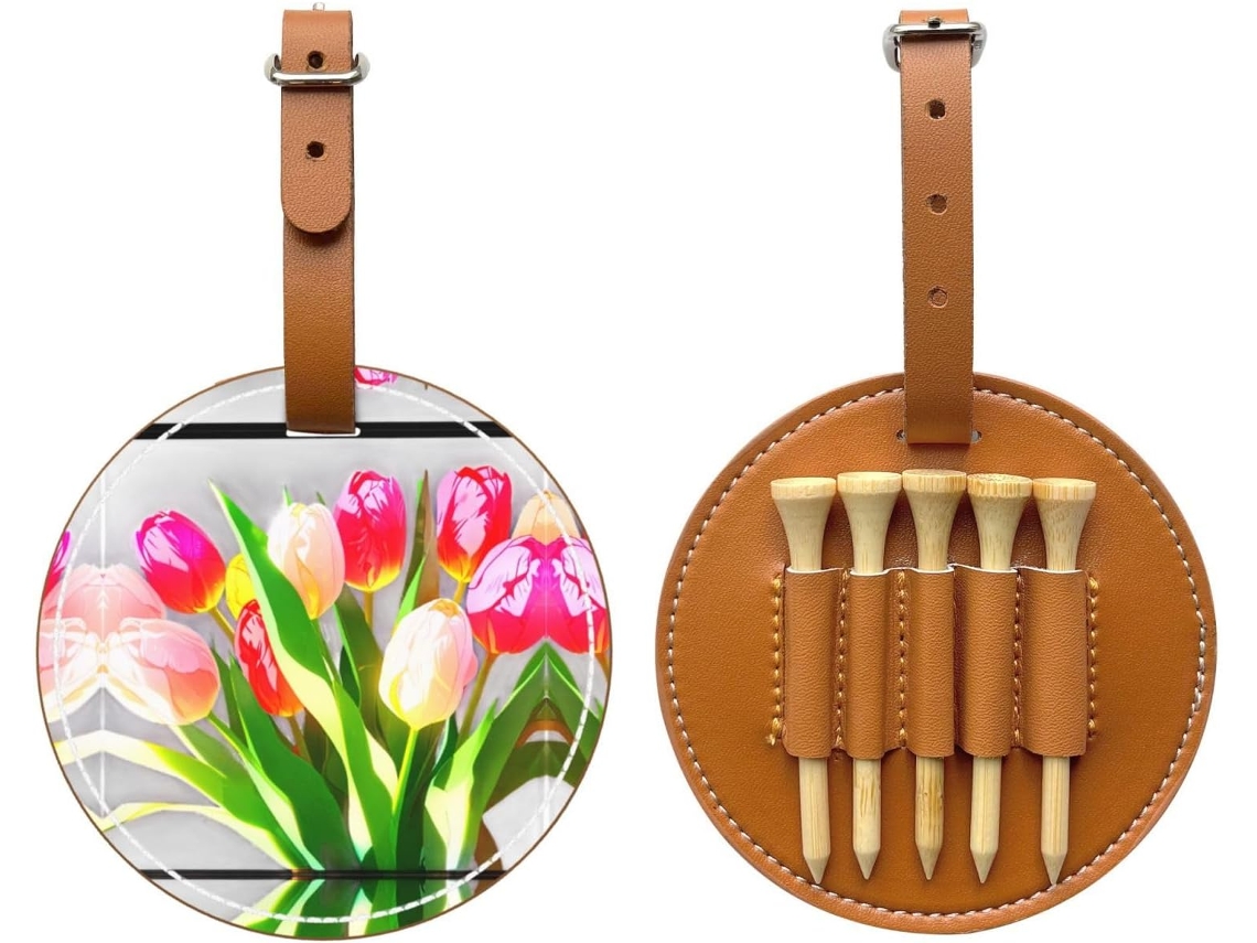 Bolsa para Tees Bright Tulips, preta, fácil de transportar e eficiente, S/MARCA