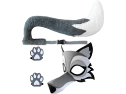 Fantasia De Lobisomem | Roupa Divertida Para Cosplay | Fantasia De Lobo Cinzento Respirável Para Ens Vayotoy