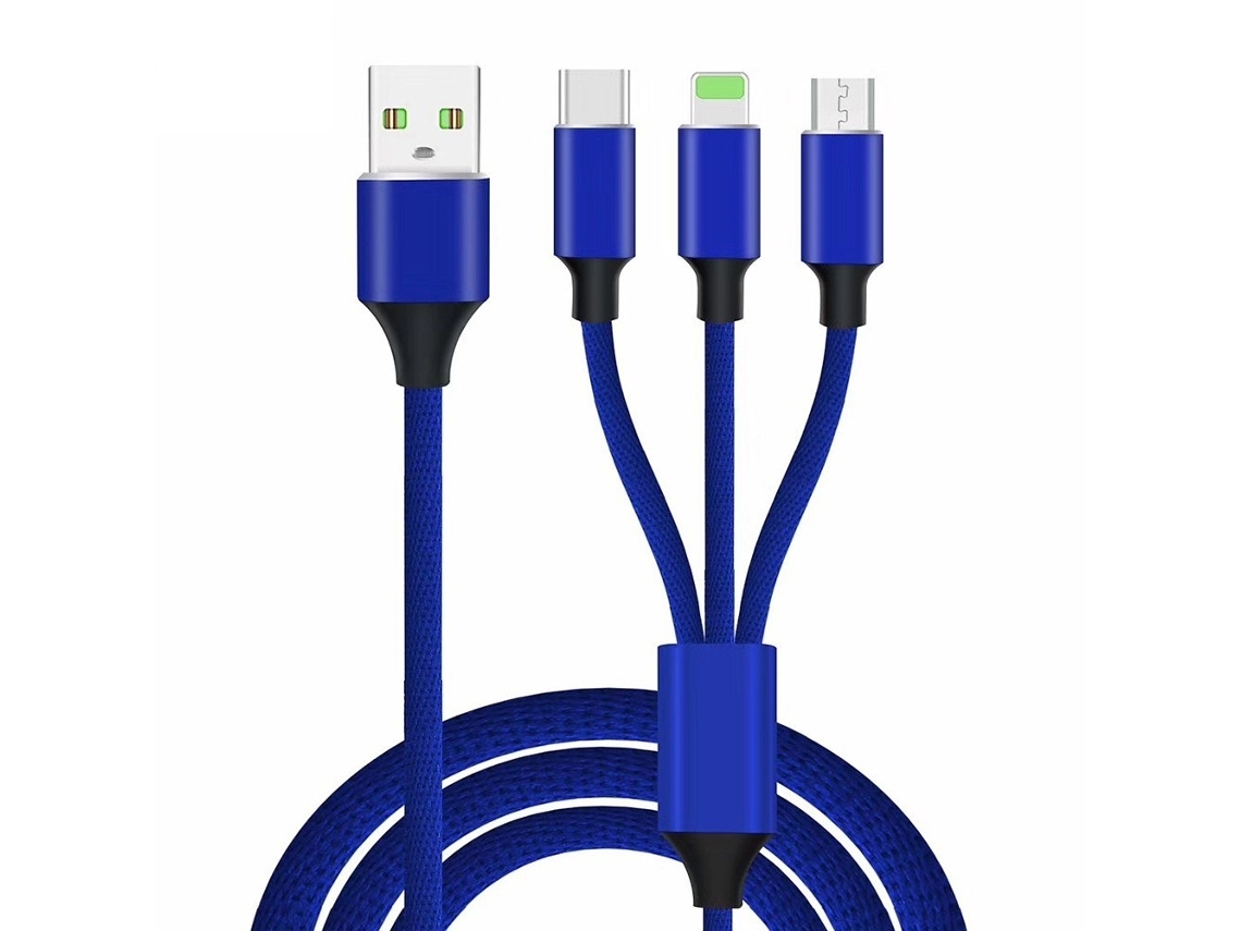 Cabo Carregamento Lightning Type-c Micro Usb Carga Rápida Dados Dispositivos Para Apple, Samsung Iphone Xs, Iphone Xs Xr Xs Max X 8 7 A*