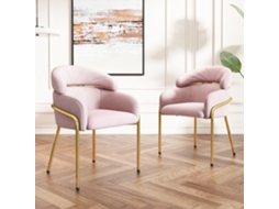 Cadeira De Jantar De Luxo Rosa Com Pernas De Metal Para Sala De Estar E Quarto Estilo Sofisticado E Confortável Mega Echo Trade Shop