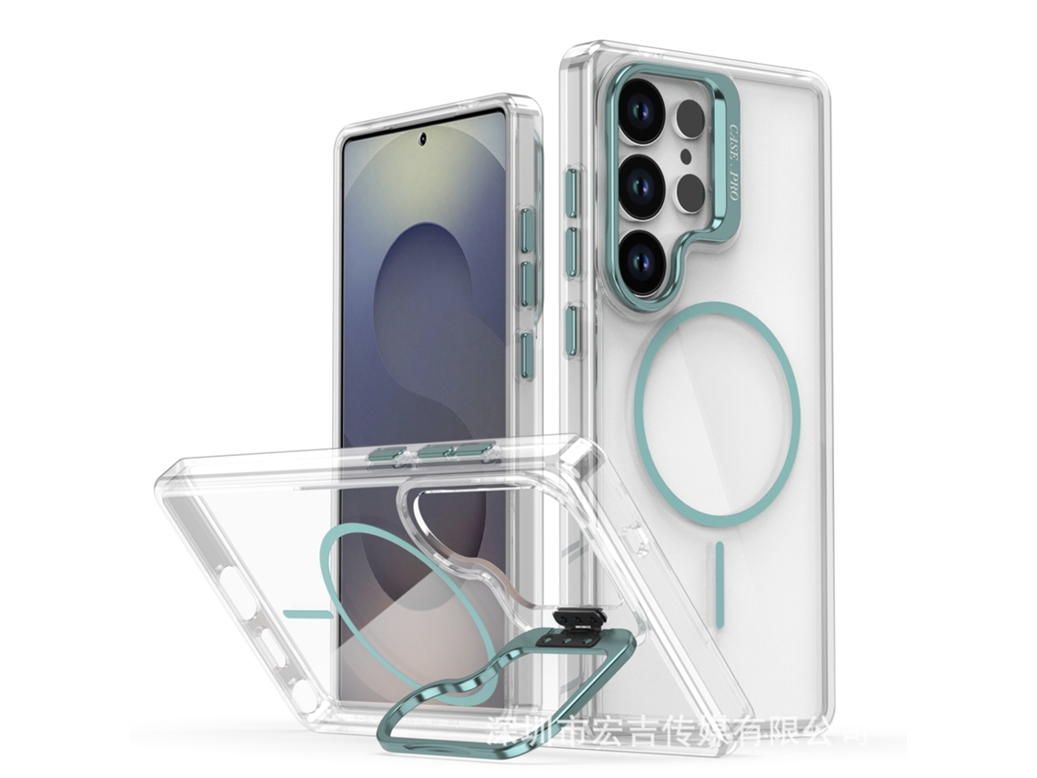 Capa Magnética Transparente Para Celular, Em Cores Vibrantes, Com Proteção Para Azul - Samsung S25/s24