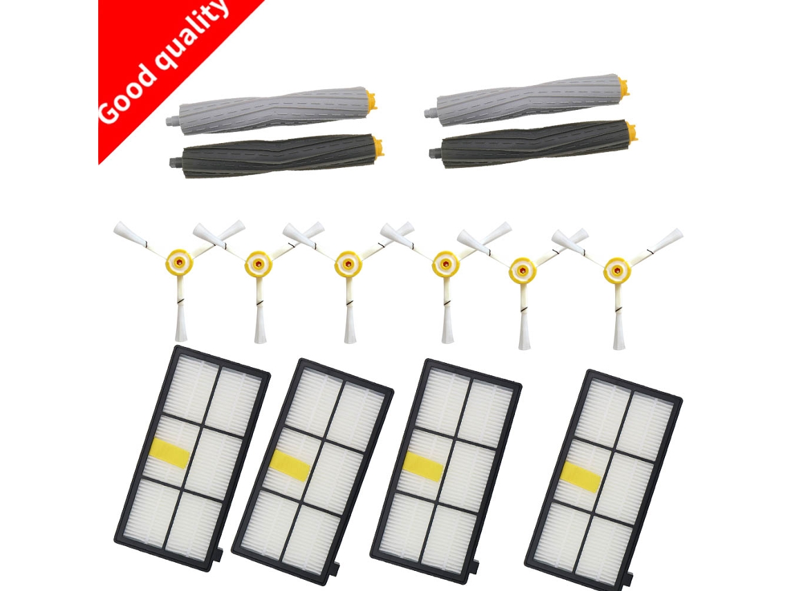 14 peças kit de escova de filtro hepa extrator de detritos sem emaranhados para irobot roomba série 800 900 870 880 980 peças de aspirador de pó robô