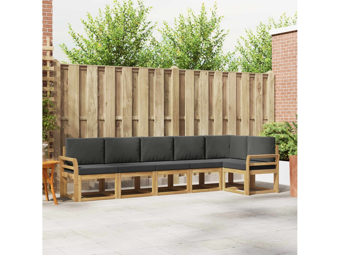 Vidaxl Conjunto De Sofás Para Exterior 6 Unid. Branco E Antracite