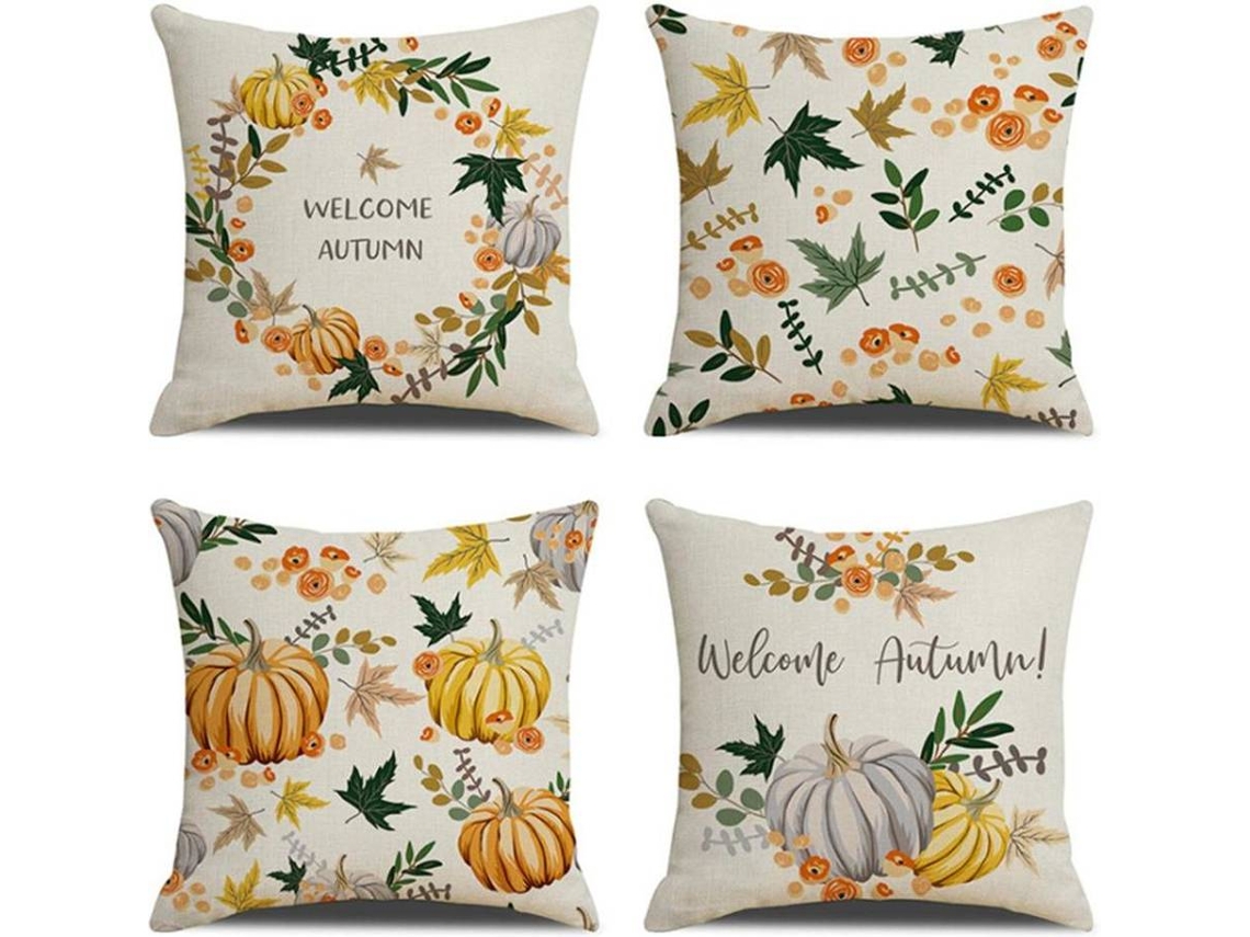 Pack de 4 Almofadas Decorativas WJS Amarelo (45x45cm)