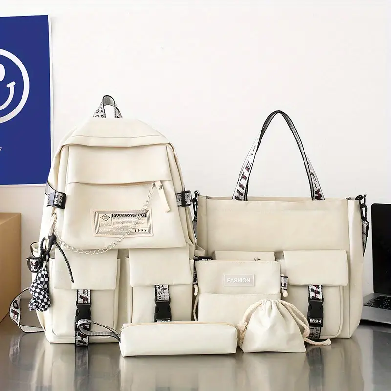 Conjunto Escolar, Feminina, Grande Capacidade Com Mochila Para Laptop